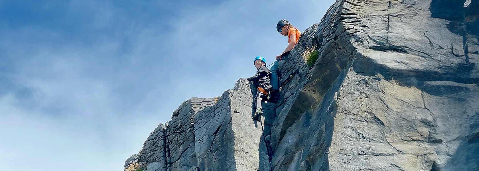 Scouts climbing and abseiling adventure full day with Irish Mountaineering Academy in the Burren