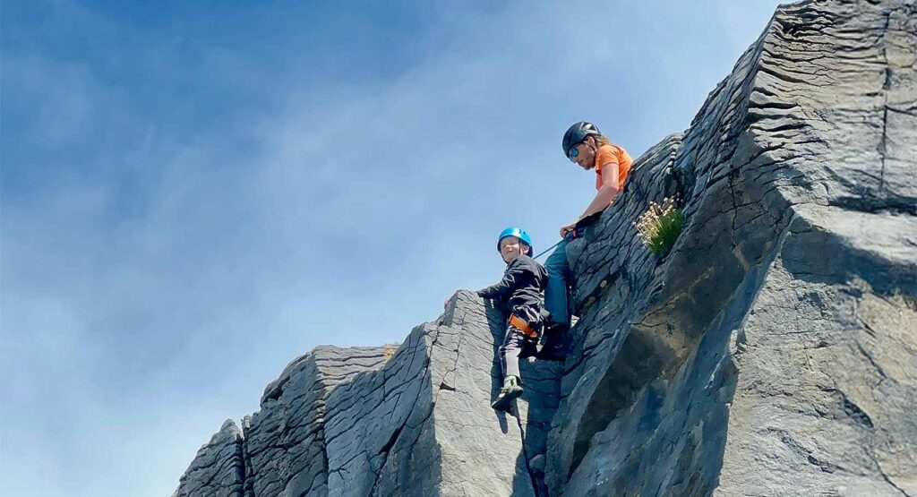 Scouts climbing and abseiling adventure full day with Irish Mountaineering Academy in the Burren